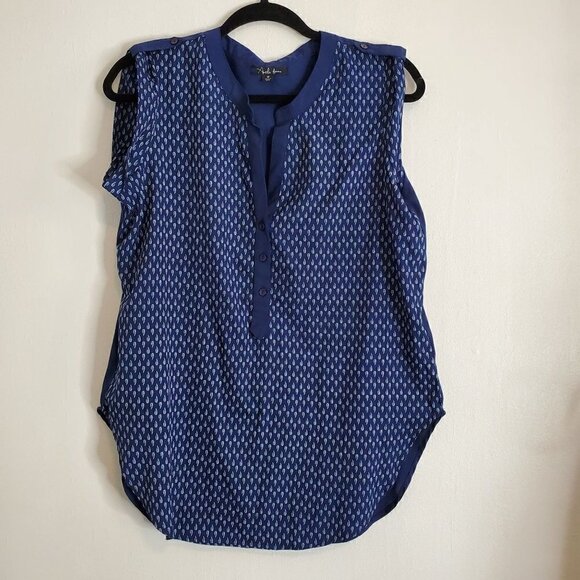 Sleeveless Top Blouse Blue Women size Medium - Picture 1 of 8